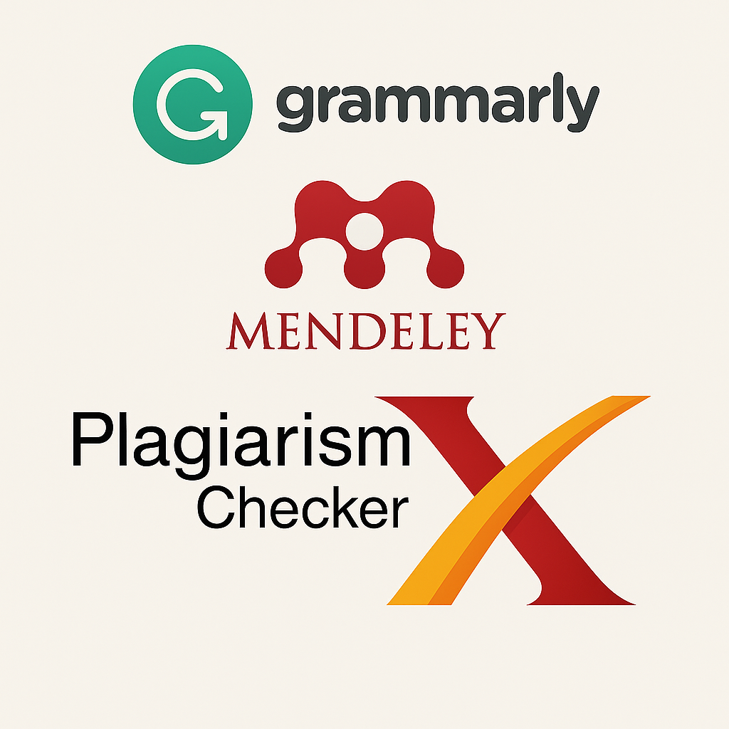 Grammarly, Mendeley, Plagiarism Checker X